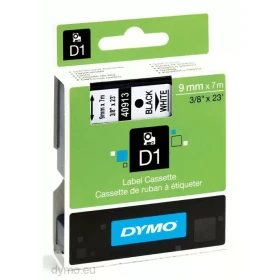 Dymo 9mm Black on White Tape