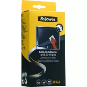 Fellowes screen clean solution and 20 wipes