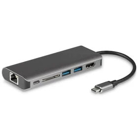 USB TYPE C TO USB -C, LAN, USB 3.0 * 2,  HDMI, SD 6 IN 1 adapter