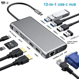 USB TYPE C 12 IN 1 Multiport adapter