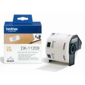 Brother DK-11209 Black on White tape