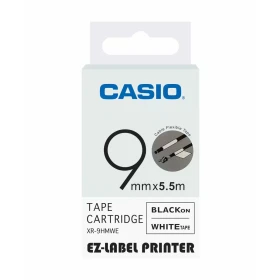 Casio 9mm black on white labelling tape XR-9WE