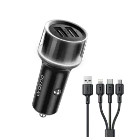 Oraimo Highway 15.5W Car Charger with 3-in-1 Cable